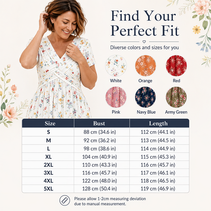😍2026 NEW SALE-50% OFF😍Women's V-Neck Floral Print Dress with Twist Waist