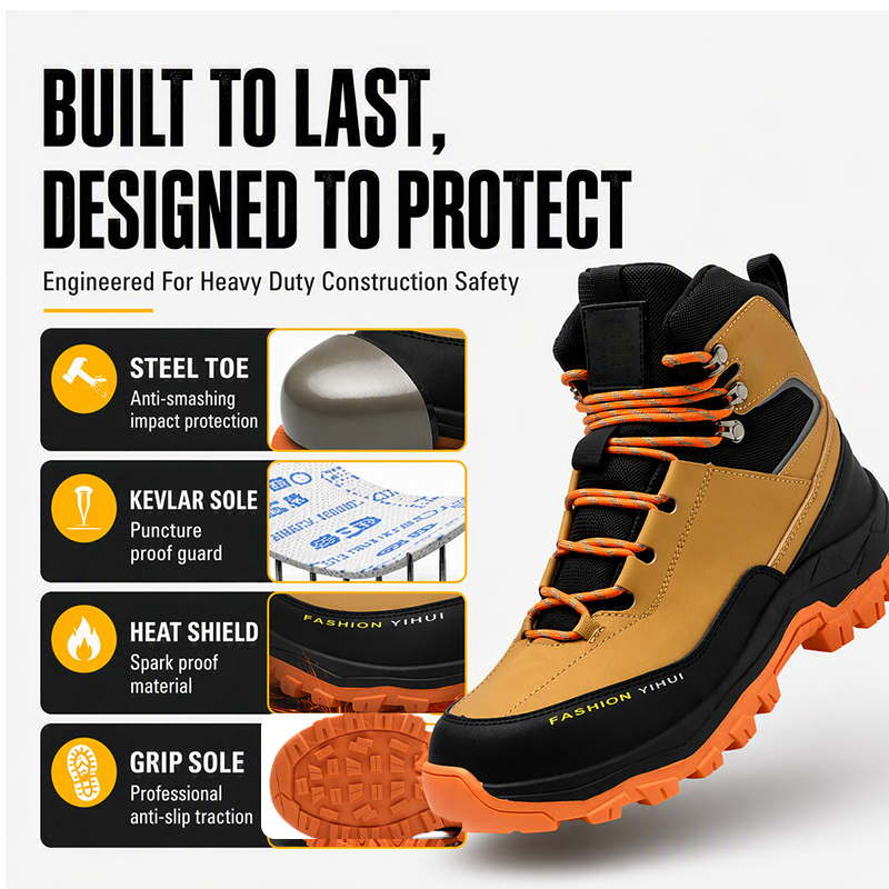 💪Steel Toe Safety Shoes – Puncture-Resistant, Protective & Comfortable for Work