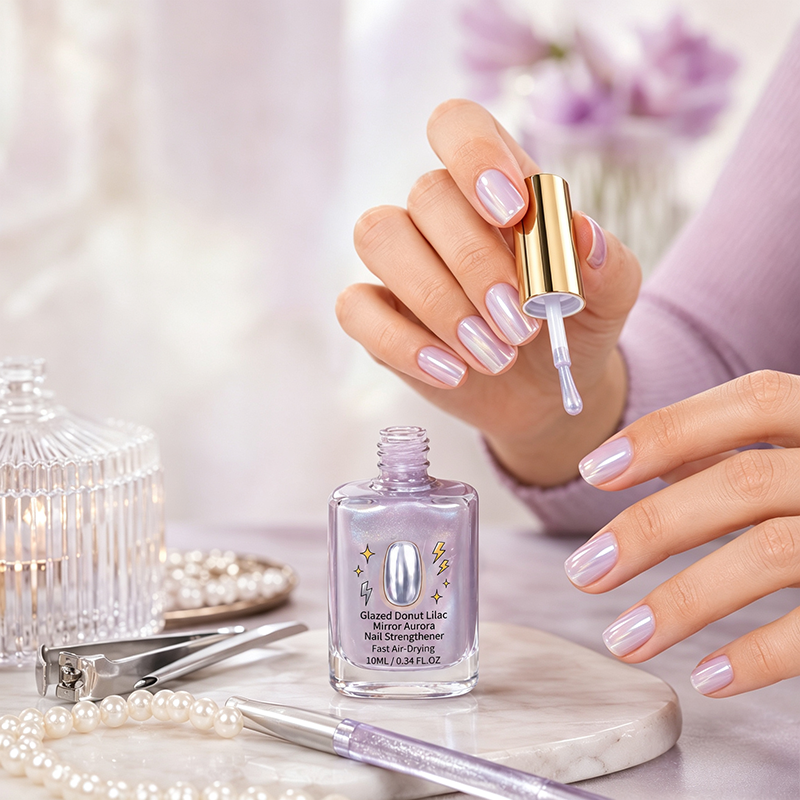 🔥Buy 2 Get 1 Free(3 PCS) ⏰Lilac Glossy Mirror Nail Strengthener