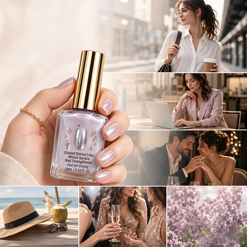 🔥Buy 2 Get 1 Free(3 PCS) ⏰Lilac Glossy Mirror Nail Strengthener