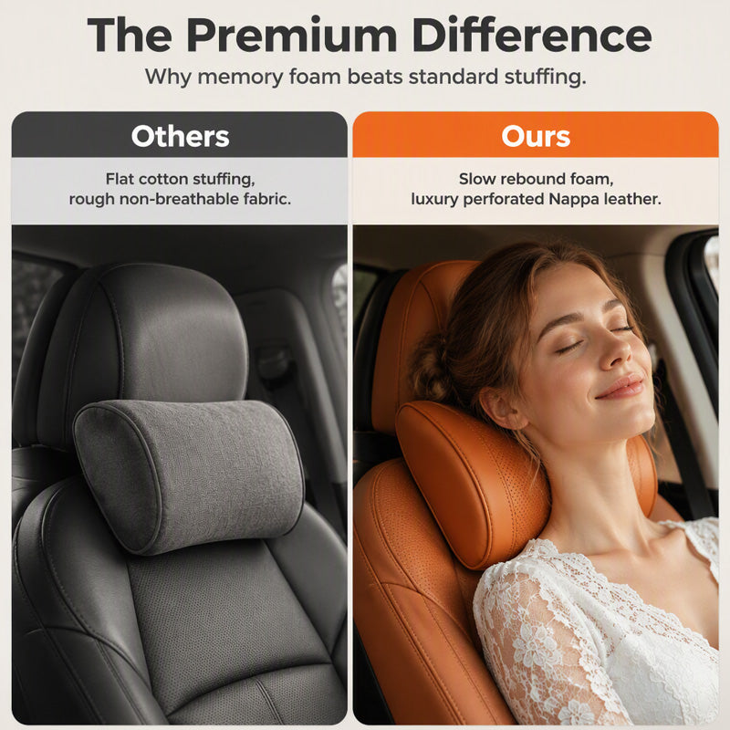 🚗💤 Relieve Driving Fatigue! Universal Memory Foam Car Headrest Neck Pillow, Ergonomic Support Auto Neck Cushion for Long Road Trips