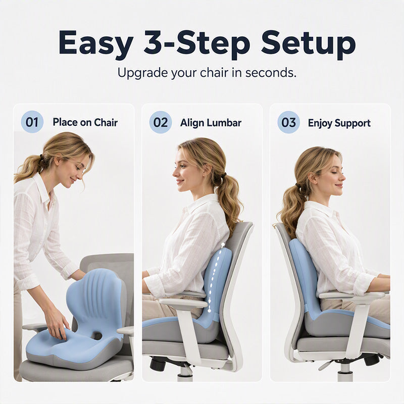 🎉This Week's Special Sales - 60% OFF✨Ergonomic Memory Foam Seat Cushion with Back Support