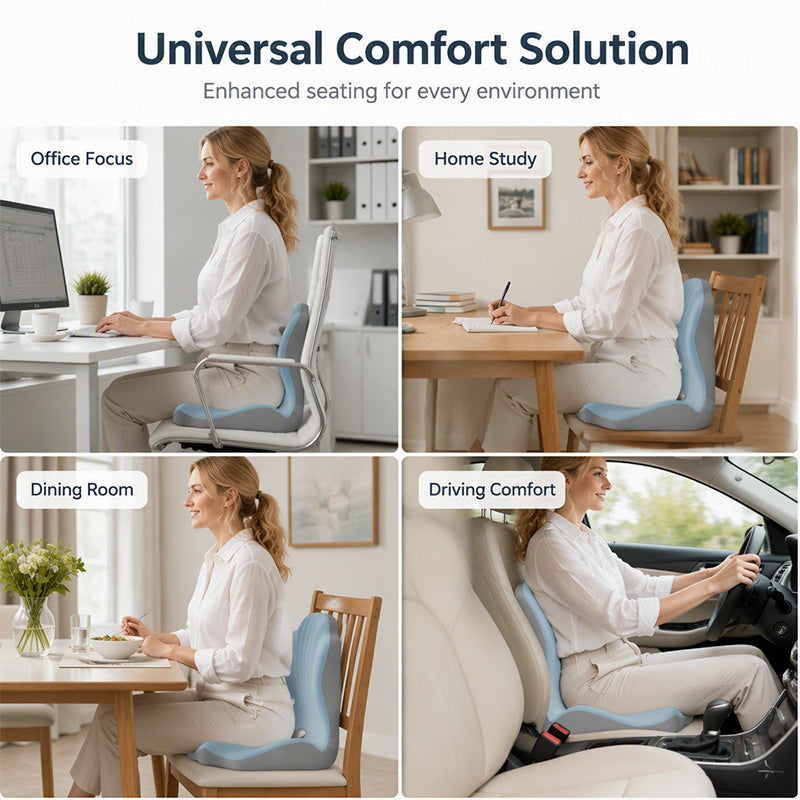 🎉This Week's Special Sales - 60% OFF✨Ergonomic Memory Foam Seat Cushion with Back Support