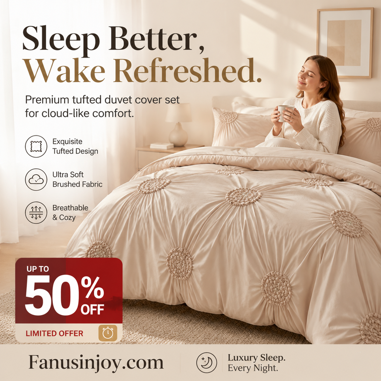 😴 Bring you cozy deep sleep!Elegant Pinch Pleat Duvet Cover Set